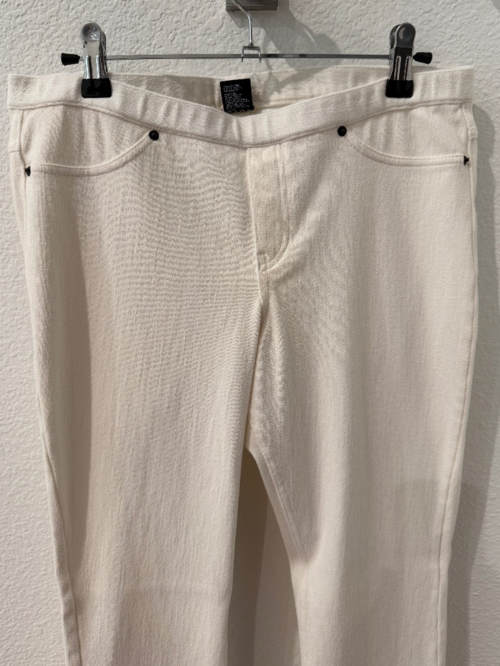 HUE Women's Original Jeans DENIM LEGGINGS | WHITE Stretch | Large